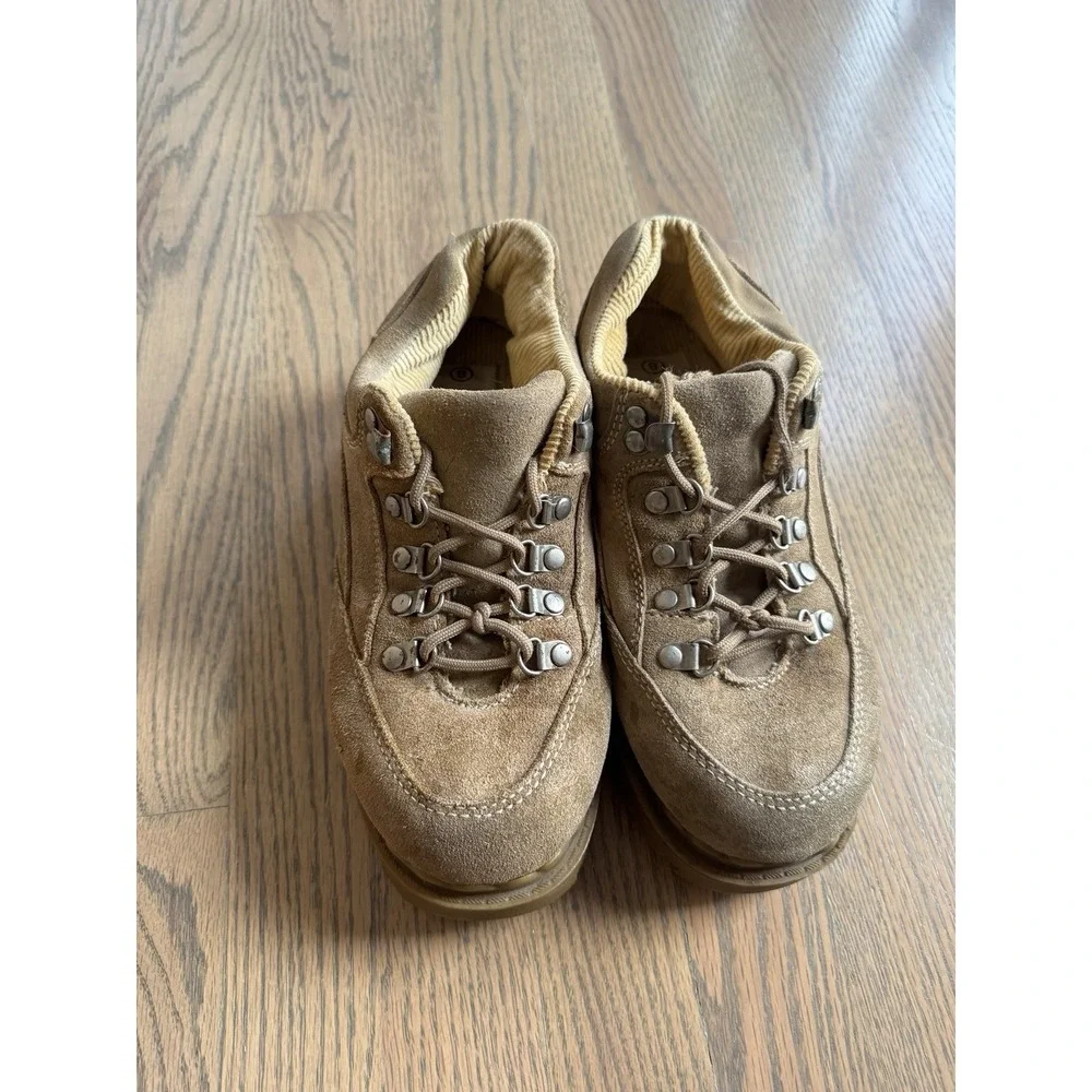 VTG Route66 Y2K Creepers Grunge Jammers Platform Chunky Lug‎ Sole Tan Suede Sz 8